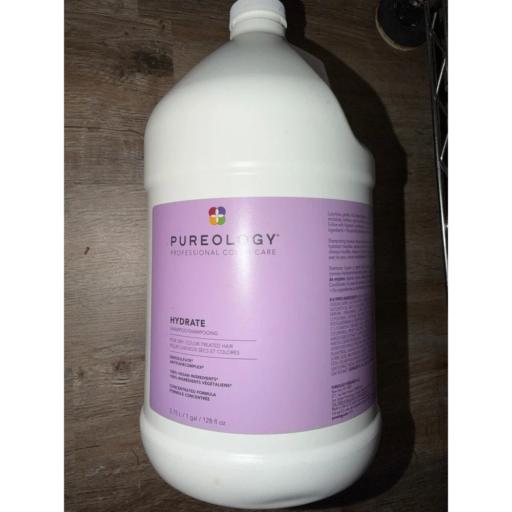 Pureology Hydrate Shampoo 1 Gallon ZeroSulfate Antifade Complex Vegan hair care